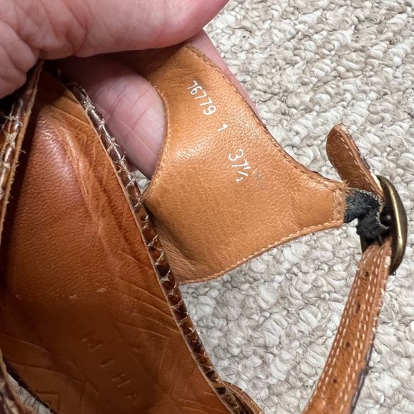 Chie Mihara red brown strappy heels size 37.5 - Picture 4 of 9